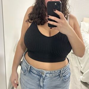 ribbed cropped tank top